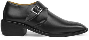 BXXY Heel Height Increasing Formal Monk Shoes For Men Monk Strap For Men