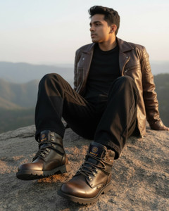 bacca bucci 6 Inches Steel Toe Cap Genuine Grain Leather Boots | Snow Boots with Fur Boots For Men