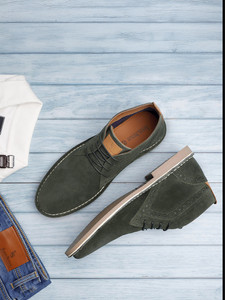LOUIS STITCH Premium Suede Leather Green Chukka Style Desert Ankle Boots for Men - UK 8 Boots For Men