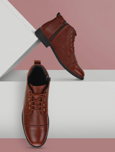 SeeandWear Zip Police Boots For Men