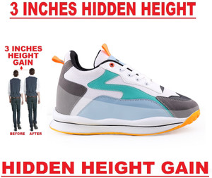 BXXY Men's 3 Inch Hidden Height Increasing Blue Casual Sports, Walking Lace-Up shoes. Running Shoes For Men