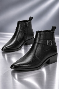 Kraasa Stylish Ankle Boots for Men (Black, 10) - Image 1