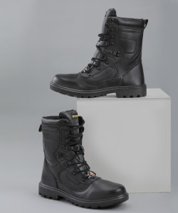 LIBERTY Combat Genuine Leather Military Men's Boots - High Ankle - Anti Skid - High Top Lace Up Shoes Boots For Men