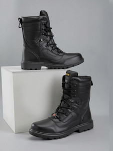 LIBERTY Combat Genuine Leather Military Men's Boots - High Ankle - Anti Skid - High Top Lace Up Shoes Boots For Men