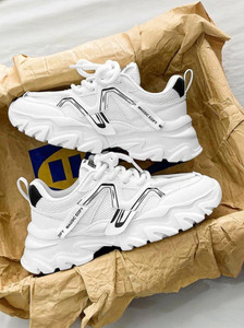 VEXIMO Men White Sneakers | Lace-Up Casual Shoes | Fashionable & Comfortable Daily Wear Sneakers For Men
