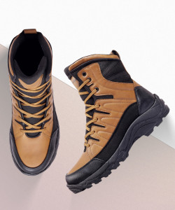 bacca bucci FLAME 7-Eye Moto Inspired Mild Water Proof Snow Boots Boots For Men
