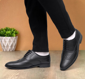 Shooz Faux Leather Brogue Shoes Lace Up For Men