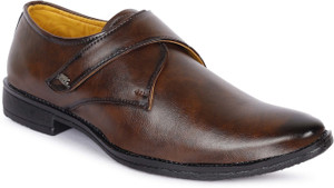 PECOZY Classic Formal Design Velcro Monk Strap For Men