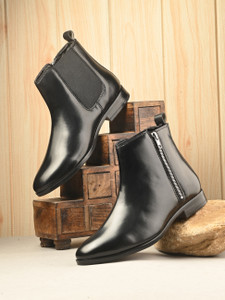Hirel's Handmade Zipper Chelsea|Soft Cushioned Insole |Slip-Resistance|Shock Absorption Boots For Men
