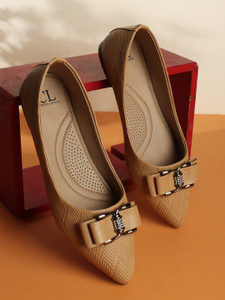 CARLTON LONDON Women's Pointed Toe Textured Ballet Flats with Bows Bellies For Women