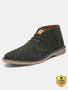 LOUIS STITCH Moss Green Italian Suede Leather Boots British (Size-8 UK) (SDSUCKPL) Corporate Casuals For Men