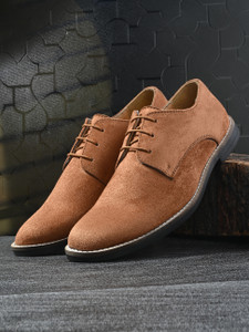 Hirel's Premium Suede Derby Smart Casual Shoes|Office|Daily Wear|Soft Cushioned Casuals For Men