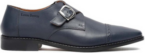 LOUIS STITCH Handmade Italian Leather Monk Strap Formal Slip On Shoe for Men 6 UK (Blue) Monk Strap For Men