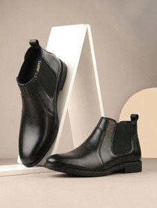 WROC Men's Black Dual Craft Leather Chelsea Boot Boots For Men