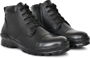 ELISHTO New DMS Genuine Leather Army/NCC/Polic Boots For Men