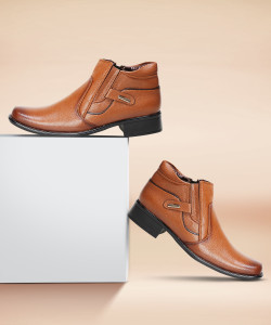 Vincenzo Boots for Men II Leather Boots for Office & Parties & All Occasions II Zip Boots For Men