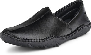 LOUIS STITCH Black Genuine Leather Comfortable Nagra Slip-On Mojaris and Jutis for men Slip On For Men