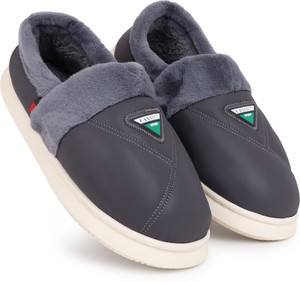 Cassiey Comfortable Indoor/Outdoor Winter Snow Boot |Men's Slip on Fur Shoes- Grey Boots For Men