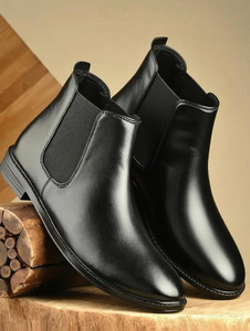 AMICO Synthetic Leather Lightweight Comfortable Trendy Walking Outdoor Slip On Chelsea Boots For Men