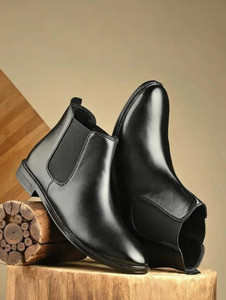 AMICO Synthetic Leather Lightweight Comfortable Trendy Walking Outdoor Slip On Chelsea Boots For Men