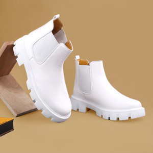 YUVRATO BAXI Men's White Chelsea Boots - Image 5