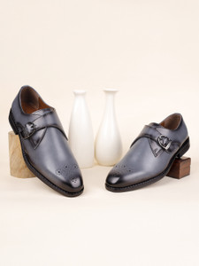 LOUIS STITCH Grey Formal Monk Strap Shoes for Men (SXSM) - UK 9 Outdoors For Men