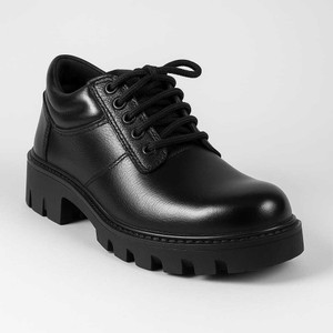 BTOM Steel Toe Leather Safety Shoe (Black, S1) Boots For Men