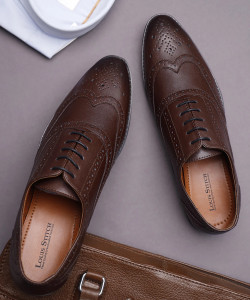 LOUIS STITCH Brown Wingtip Style Brogue Formal Shoes for Men - UK 12 Brogues For Men