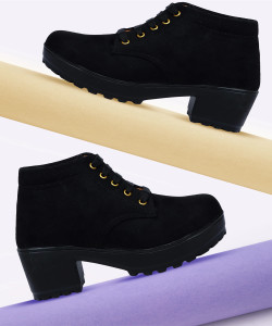 LoveHush light weight, mid heel wedge ankle Boots For Women महिलाओं के लिए बूट्स