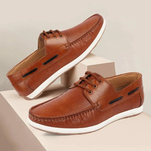FAUSTO Casual Outfit Fashion Comfort Classy Flexible Lace Up Sneakers Boat Shoes For Men