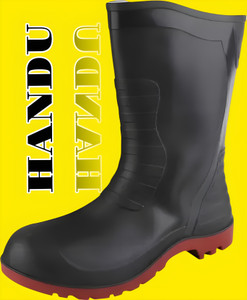Handu 11 Inch Puncture and Tear Resistant, Anti-Slip Safety Gumboot Slip On For Men