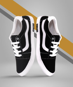 Crazyly Latest & Stylish Black Canvas Shoes For Men