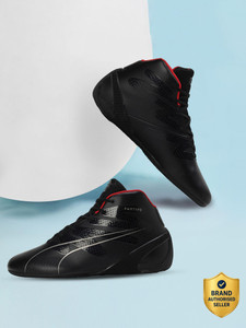 PUMA Ferrari Carbon Cat Mid Sneakers For Men Black - Image 6
