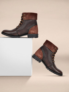 Allen Cooper Genuine full Grain leather Casual Combat Biker Winter Stylish Outdoor Boots For Men