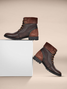 Allen Cooper Genuine full Grain leather Casual Combat Biker Winter Stylish Outdoor Boots For Men