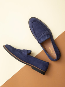 BIG FOX Men Suede Leather Penny Loafers Loafers For Men