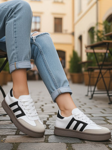 VENDOZ Colorblock Heel Flat Sneakers with Ultra Soft Cushion Sneakers For Women