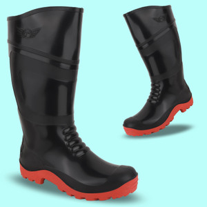 Elecant PVC Gumboots 15-inch Non-Metallic Toe, Oil And Water Resistant Slip On For Men