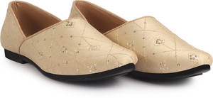 FAUSTO Embroidery Sequin Ethnic Slip On Half Cut Juttis|Traditional Wedding Sherwani Mojaris For Men