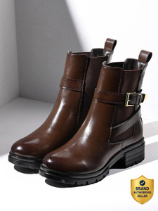 LOUIS STITCH Espresso Brown High-Ankle Slip-On Long Boots for women, LSLD-CLBT-LBB Boots For Women