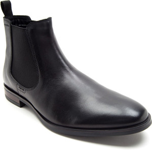 THOMAS CRICK Premium Leather Pull Tab Elasticated Side Cushioned Insole Chelsea Boots For Men