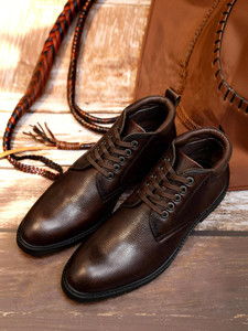 LOUIS STITCH High Ankle Chukka Boots For Men | Italian Leather Hiking Biking Shoes (BTWBNDBB) Boots For Men