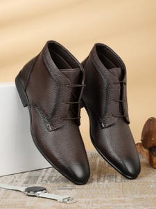 Teakwood Leathers Men's Brown Leather Lace-up Chukka Boots Boots For Men