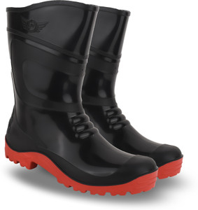 foot trends PVC Safety Gumboots, 11-inch, Non-Metallic Toe Cap, Oil and Acid Resistant, Boots For Men