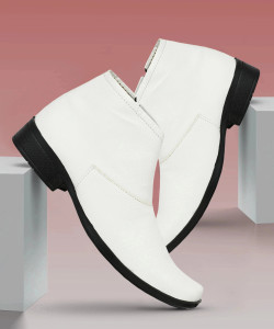 Shoe Island Leather Zipper High Ankle Length Casual Chelsea Boots For Men