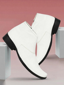 Shoe Island Leather Zipper High Ankle Length Casual Chelsea Boots For Men