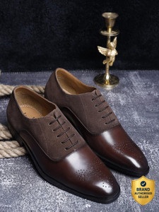 LOUIS STITCH Mens Brown Formal Brogues Handmade Italian Suede Leather Shoes (8 UK) Brogues For Men