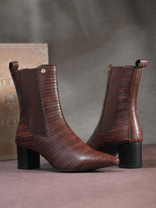 El Paso El Paso Women Tan Faux Leather Casual Chelsea Boots Boots For Women