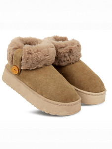 Cassiey Comfortable Indoor/Outdoor Winter Fur Snow Boot Womens Slip on Thick Sole Shoes Casuals For Women