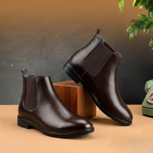 ERIX Synthetic Leather Lightweight Comfortable Trendy Walking Outdoor Slip On Chelsea Boots For Men